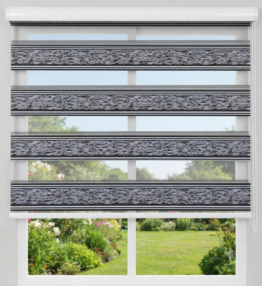 1783853186718 Size 1.5 zepra blinds grey and white - Image 1
