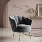 The velvet shell armchair grey