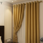 5m blockout gold curtains