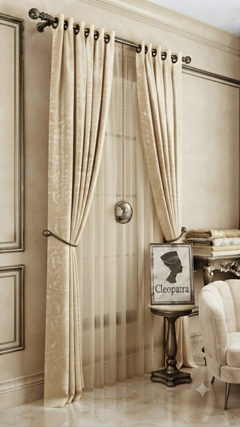 1784139077345 5m cream curtains with small. Touch - Image 1
