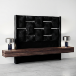 Queen black headboard