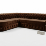 Brown The cleopatra imperial Chesterfield sectional L shape sofa
