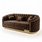 Brwon Chesterfield 2 seater sofa