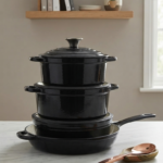 10 pc black cast iron pots