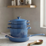 10pc Blue cast iron pots