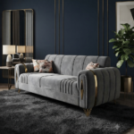 2 seater Luxury modern sofa with gold trim