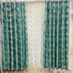 5meter green curtains with lace