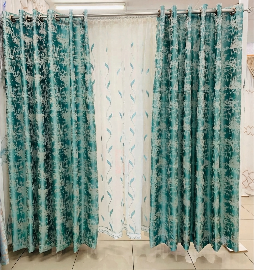 1785513636056 5meter green curtains with lace - Image 1