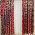 5meter maroon curtains with lace