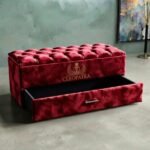 queen linen box red