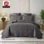 5pc queen dark grey Bedspread