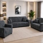3-2-1 sofa cover dark grey