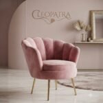 the velvet shell armchair pink