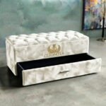 white queen linen box