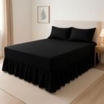 Plain queen fitted sheet with night frill