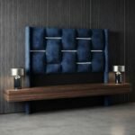 blue queen size headboard