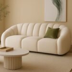 Cleopatra 3 seater modern curved channel sofa